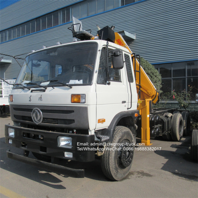 dongfeng 6x4 knuckle boom 10 ton truck loading crane