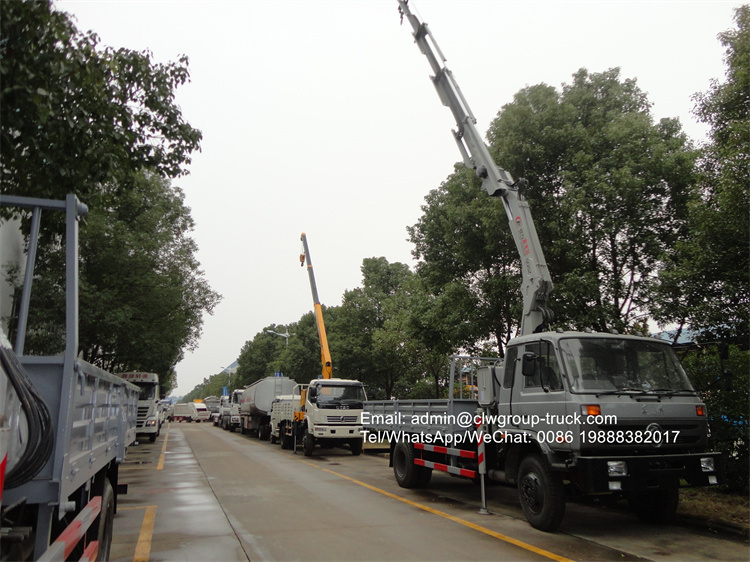 dongfeng 190hp crane knuckle boom with basket