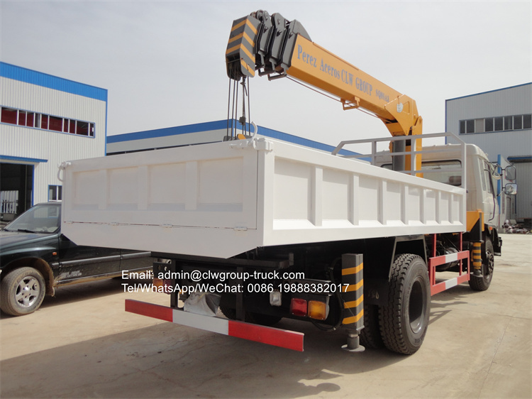 dongfeng 6 wheeler telescopic 8 tons crane for sale