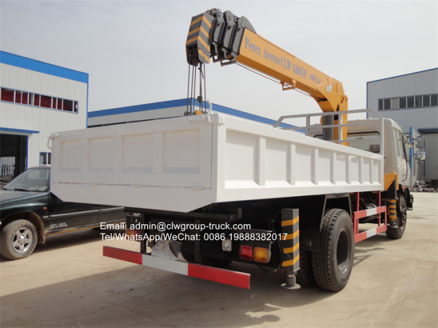 dongfeng 6 wheeler telescopic 8 tons crane for sale