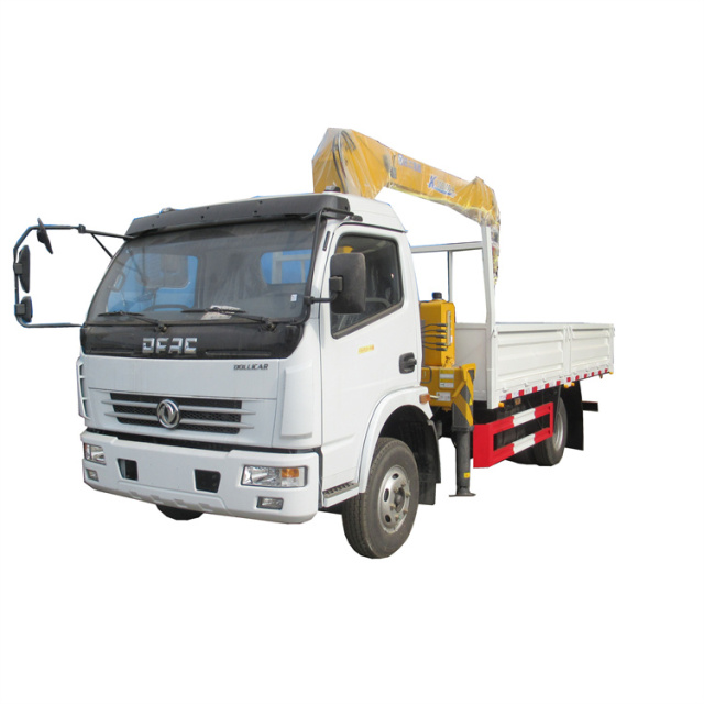 dongfeng small lorry with xcmg crane right hand drive