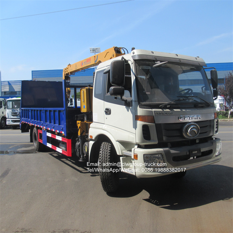 Foton flat bed with crane 10 tons