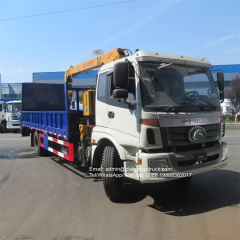 Foton flat bed with crane 10 tons