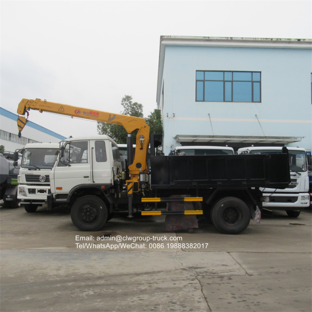 dongfeng 170hp tipper crane truck for sale