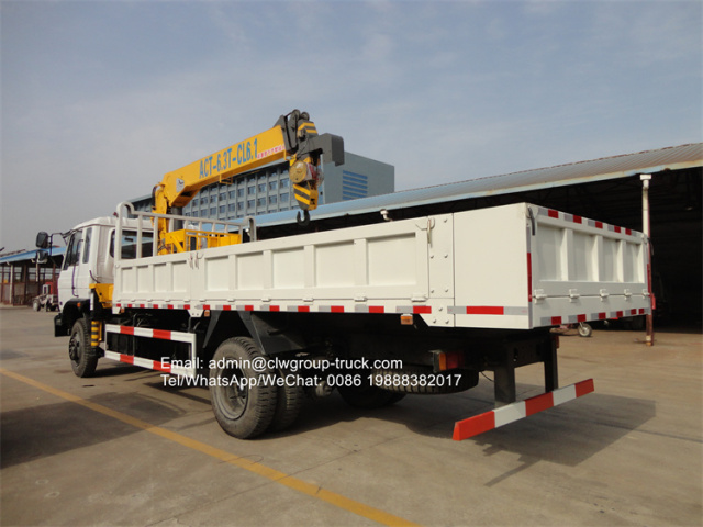 dongfeng 170hp 6.3 tons dump truck mounted telescopic crane