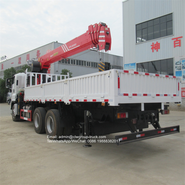 Isuzu 6x4 10 wheeler truck mounted crane 12 tons 14tons