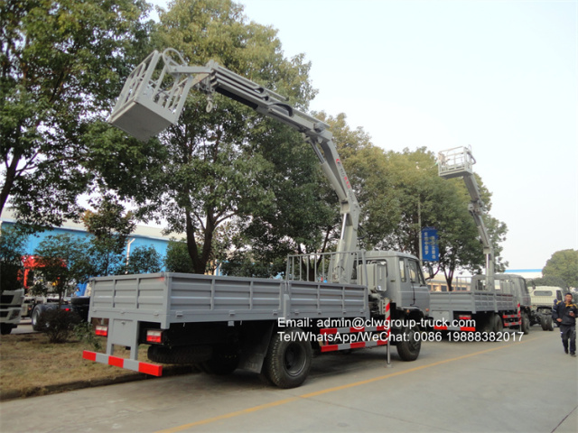 dongfeng 190hp crane knuckle boom with basket