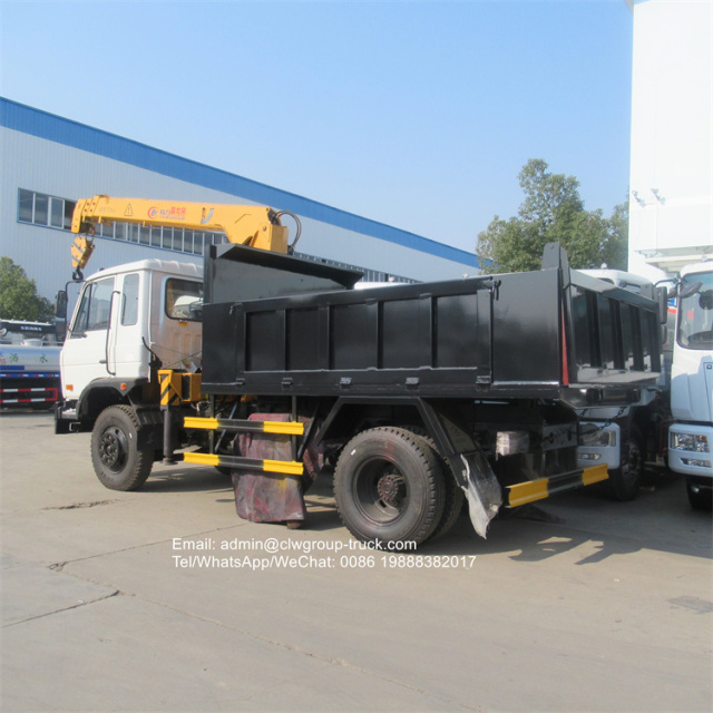 dongfeng 170hp tipper crane truck for sale