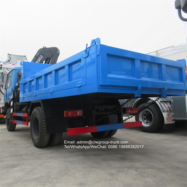 dongfeng 170hp tipper crane knuckle boom with grab
