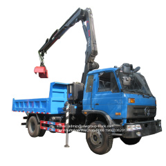 dongfeng 170hp tipper crane knuckle boom with grab