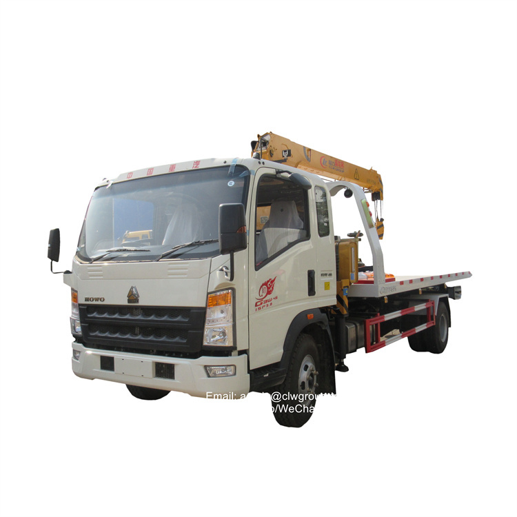 Sinotruk howo 4 tons 5 tons recovery truck with crane