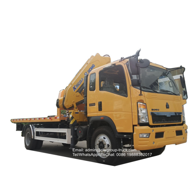 Sinotruk howo truck bed recovery fold arm crane
