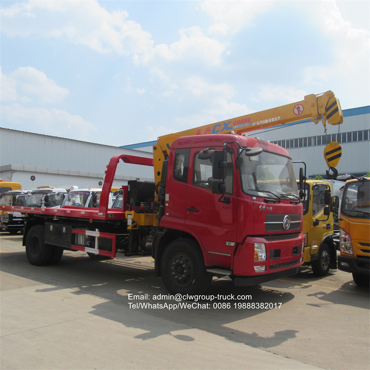 Dongfeng 8 tons sliding platform recovery truck with crane