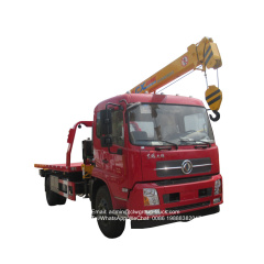 Dongfeng 8 tons sliding platform recovery truck with crane