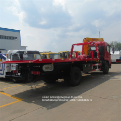 Dongfeng 8 tons sliding platform recovery truck with crane