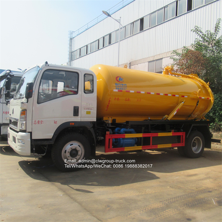 sinotruk howo vacuum cleaner truck 12m3 14m3