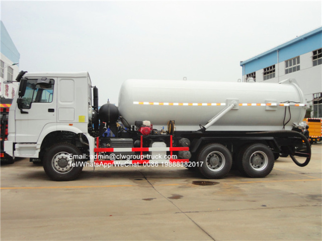 Sinotruk howo 6x4 16cbm 18cbm sewage suction truck