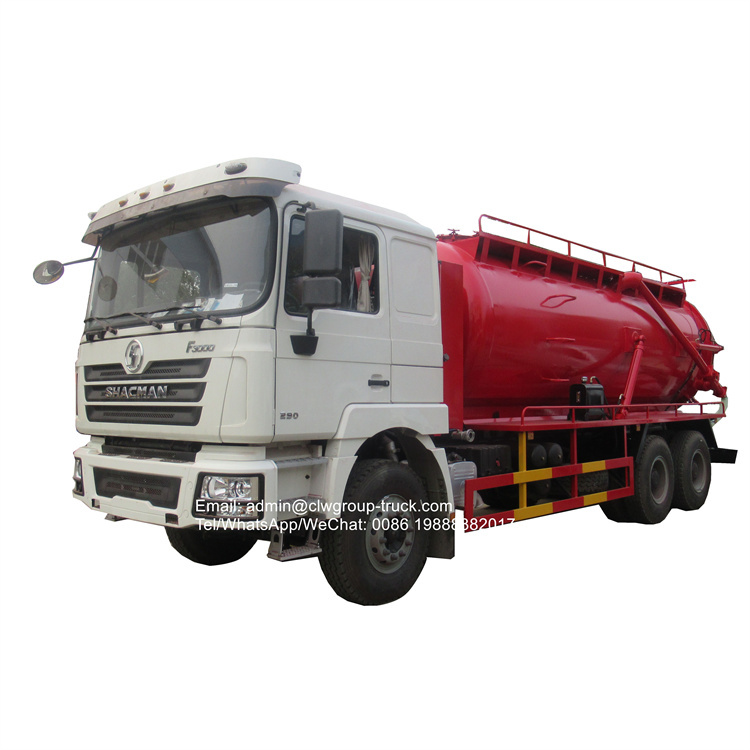 Shacman 10 wheeler 20000l sewage suction cleaner truck
