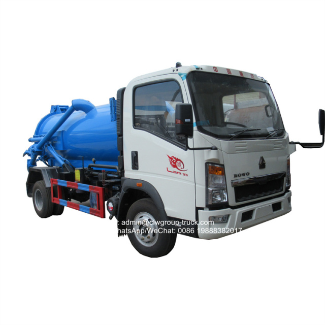 Sinotruk howo 4m3 vacuum suction cesspool truck