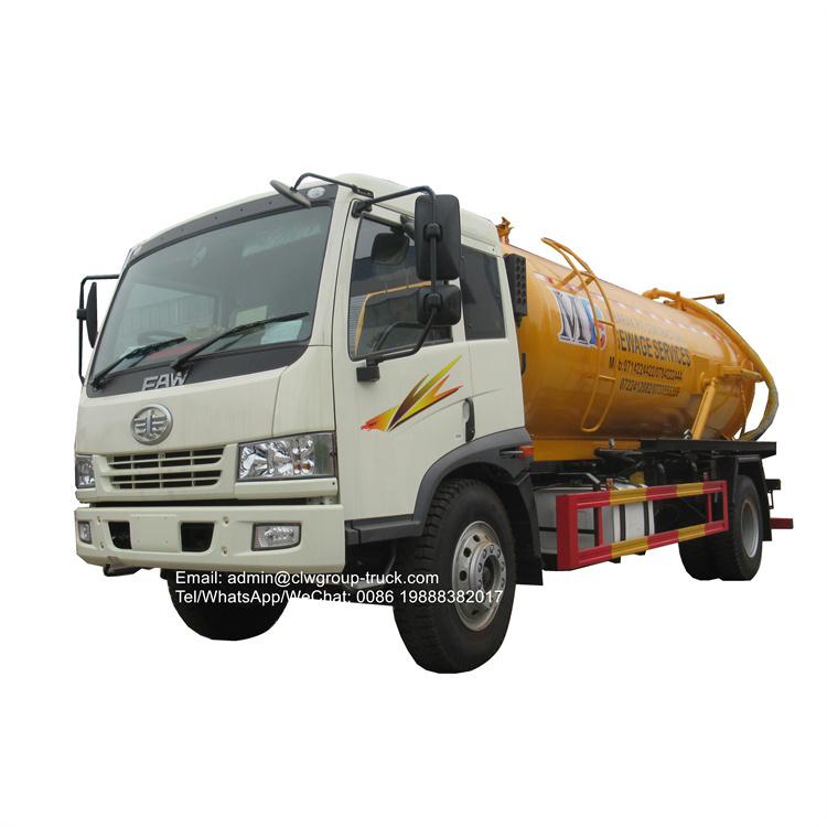 FAW liquid waste disposal 6 wheel truck