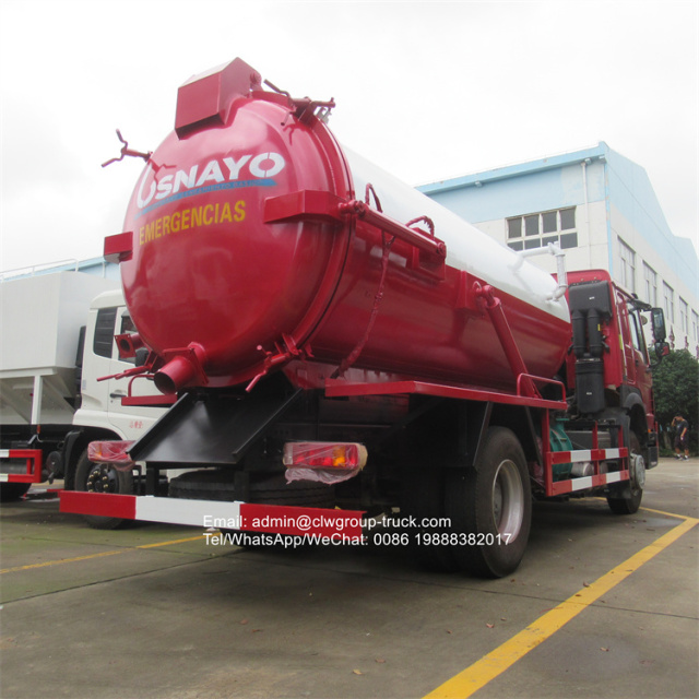 14cbm sinotruk vacuum sewage suction truck