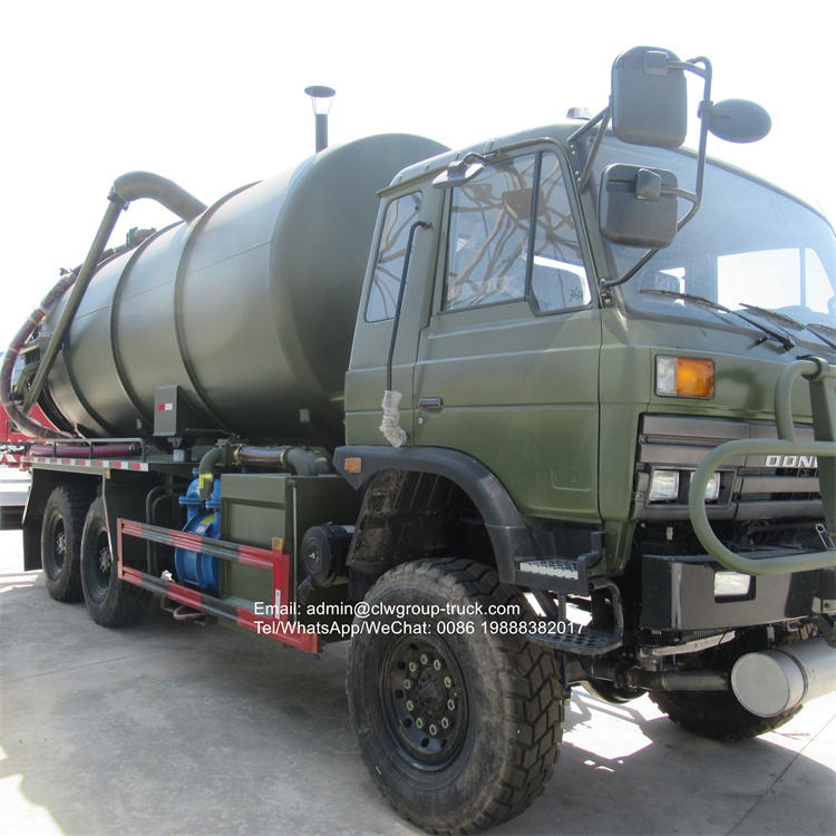 Dongfeng 6x6 10tons off road vacuum cleaner truck