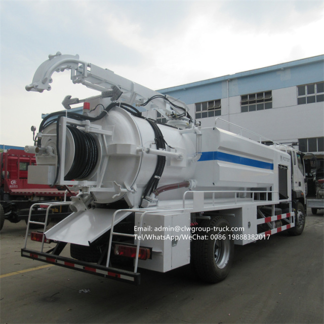 Foton 12m3 combination vacuum and drain cleaner truck