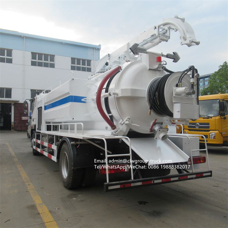 Foton 12m3 combination vacuum and drain cleaner truck