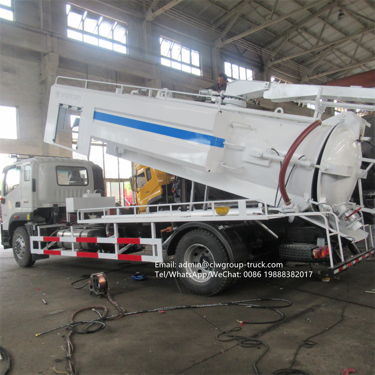 Foton 12m3 combination vacuum and drain cleaner truck