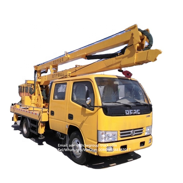 dongfeng double cabin aerial work platform truck 12m