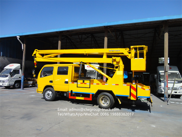 dongfeng double cabin aerial work platform truck 12m