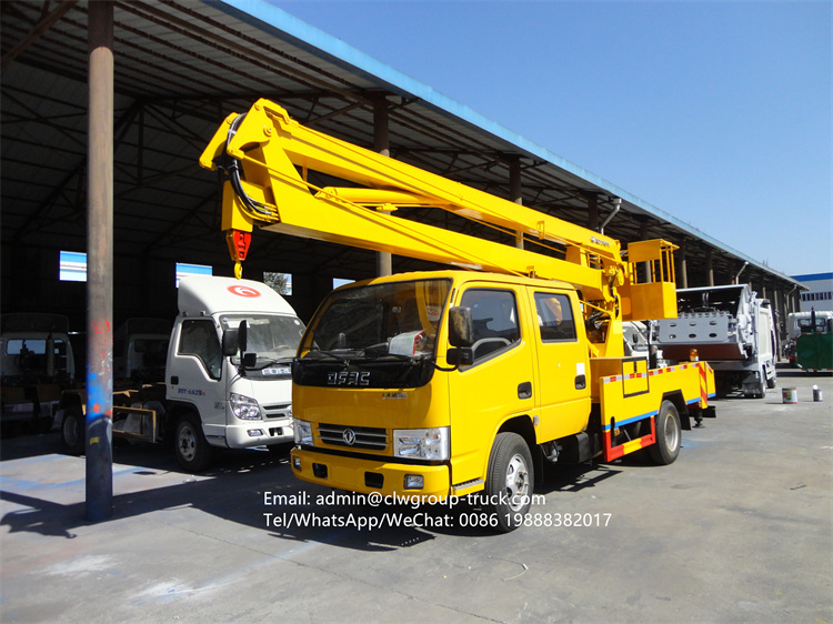 dongfeng double cabin aerial work platform truck 12m