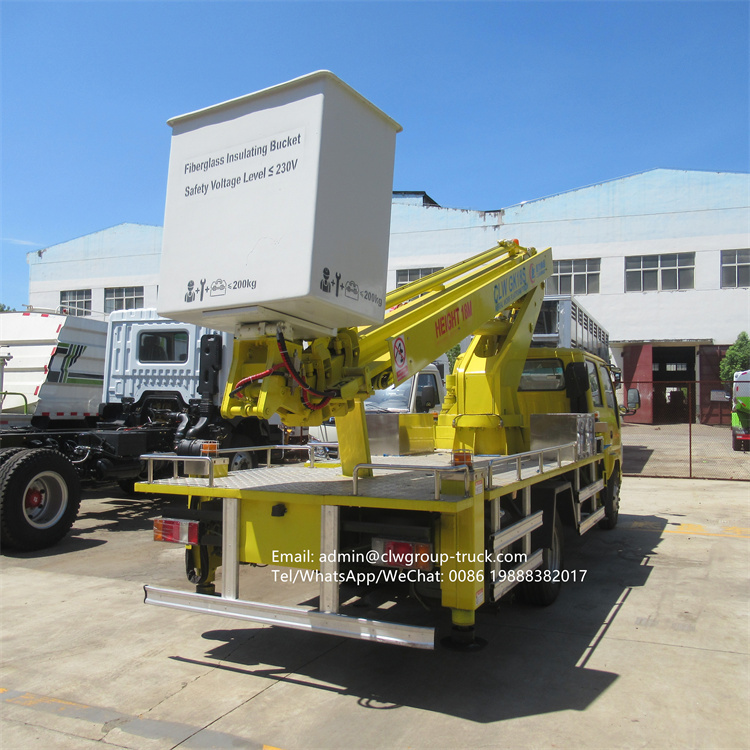 Isuzu aerial platform truck isolated bucket