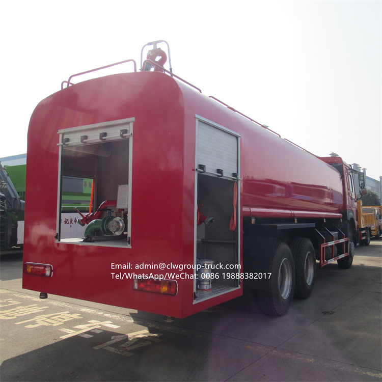 Sinotruk howo 16-20tons water tanker fire truck