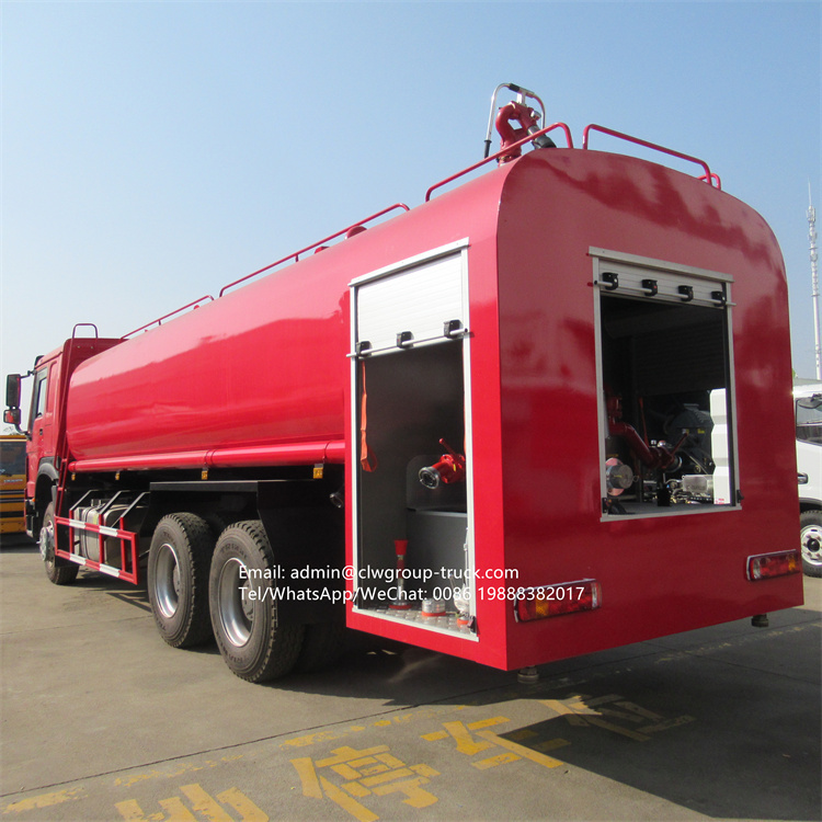 Sinotruk howo 16-20tons water tanker fire truck