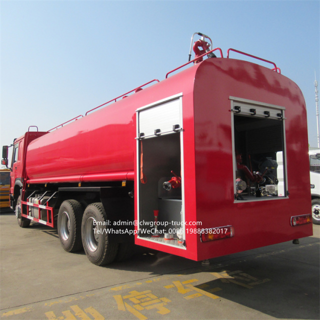 Sinotruk howo 16-20tons water tanker fire truck