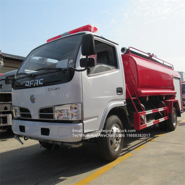 dongfeng 4 ton water tanker fire pump truck