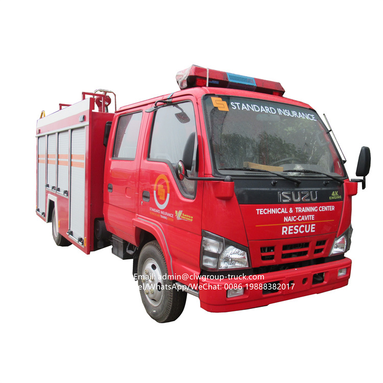 Isuzu 130hp 4 tons water tank fire fighting truck 3500l