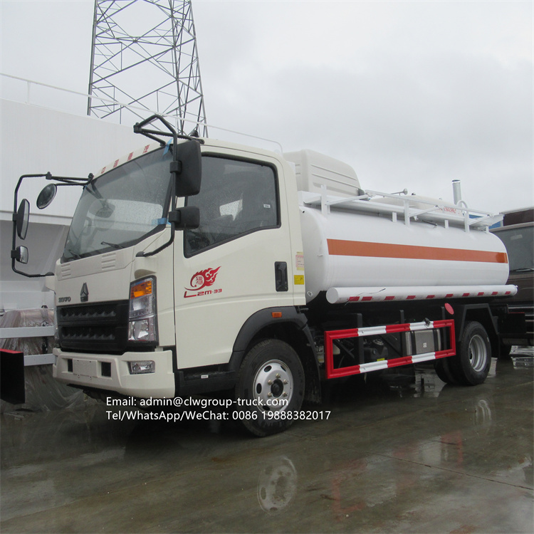 sinotruk howo 6m3 8m3 6 wheeler oil tanker truck