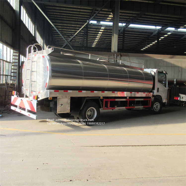 Isuzu 190hp 6000l-8000l steel milk transport tank truck