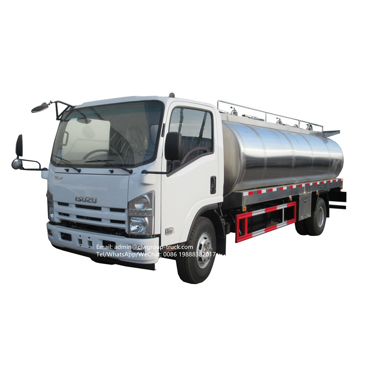 Isuzu 190hp 6000l-8000l steel milk transport tank truck
