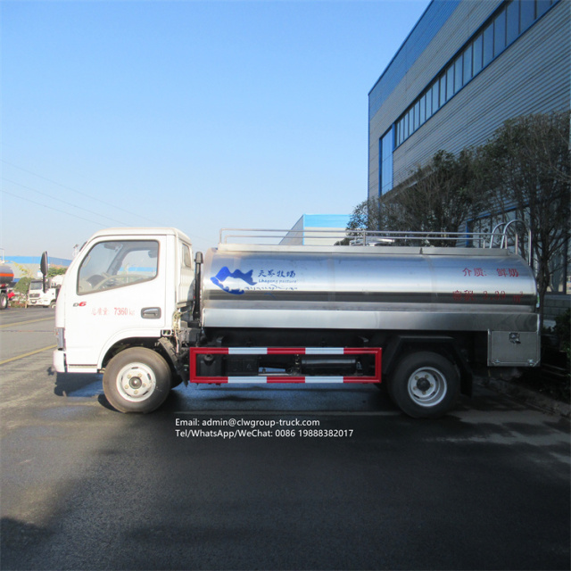 dongfeng 3000-5000l milk tank truck