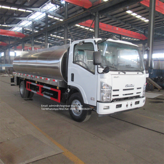 Isuzu 190hp 6000l-8000l steel milk transport tank truck