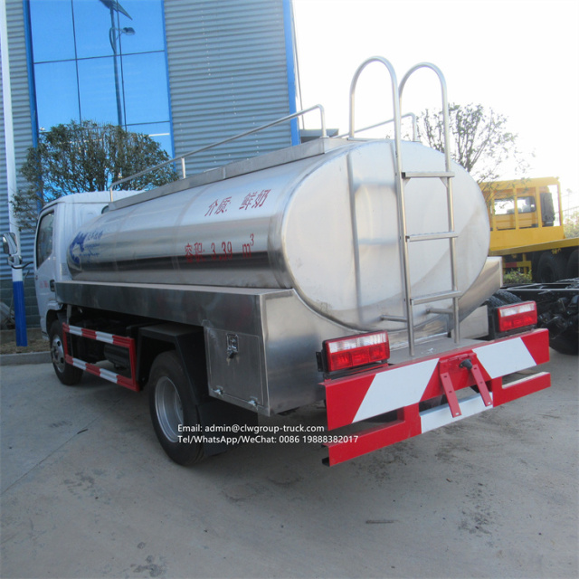 dongfeng 3000-5000l milk tank truck