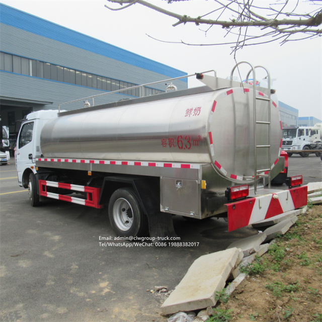 dongfeng 6000-8000l stainless steel truck milk tank