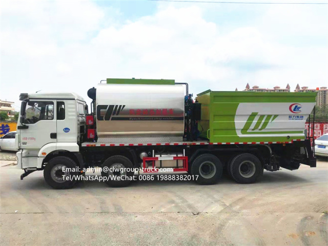 Shacman 8x4 24m3 asphalt synchronous chip sealer