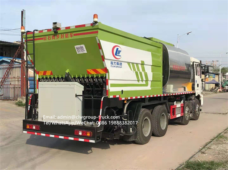 Shacman 8x4 24m3 asphalt synchronous chip sealer