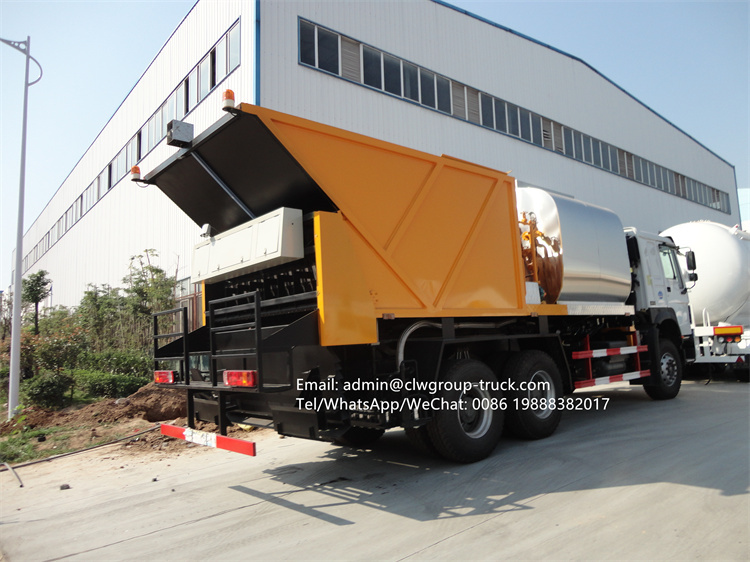 synchronous chip spreader truck 8m3 6x4 sino