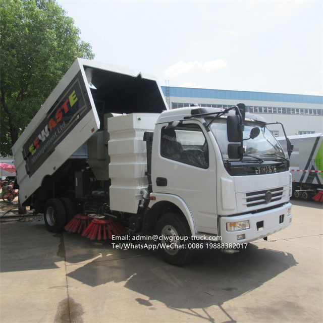 dongfeng road sweeper water tank 2.5m3 dust bin 5m3