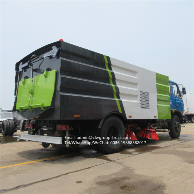 dongfeng road sweeper water tank 4m3 dust bin 8m3